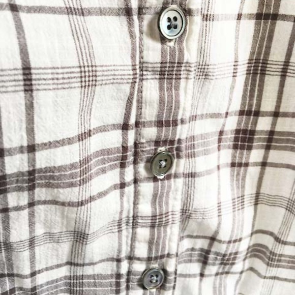 JAMES PERSE Brown Plaid Print Shirt - Picture 4 of 6